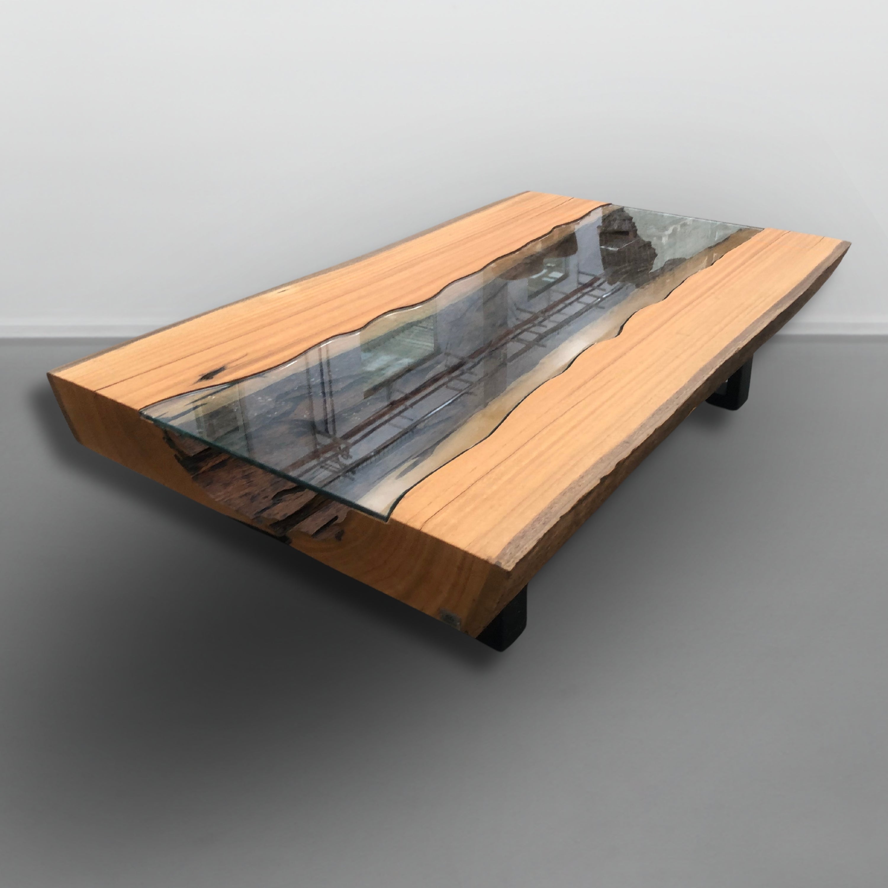 mesa de centro rustica arboreal