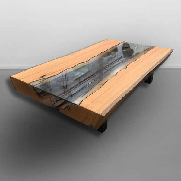 mesa de centro rustica arboreal