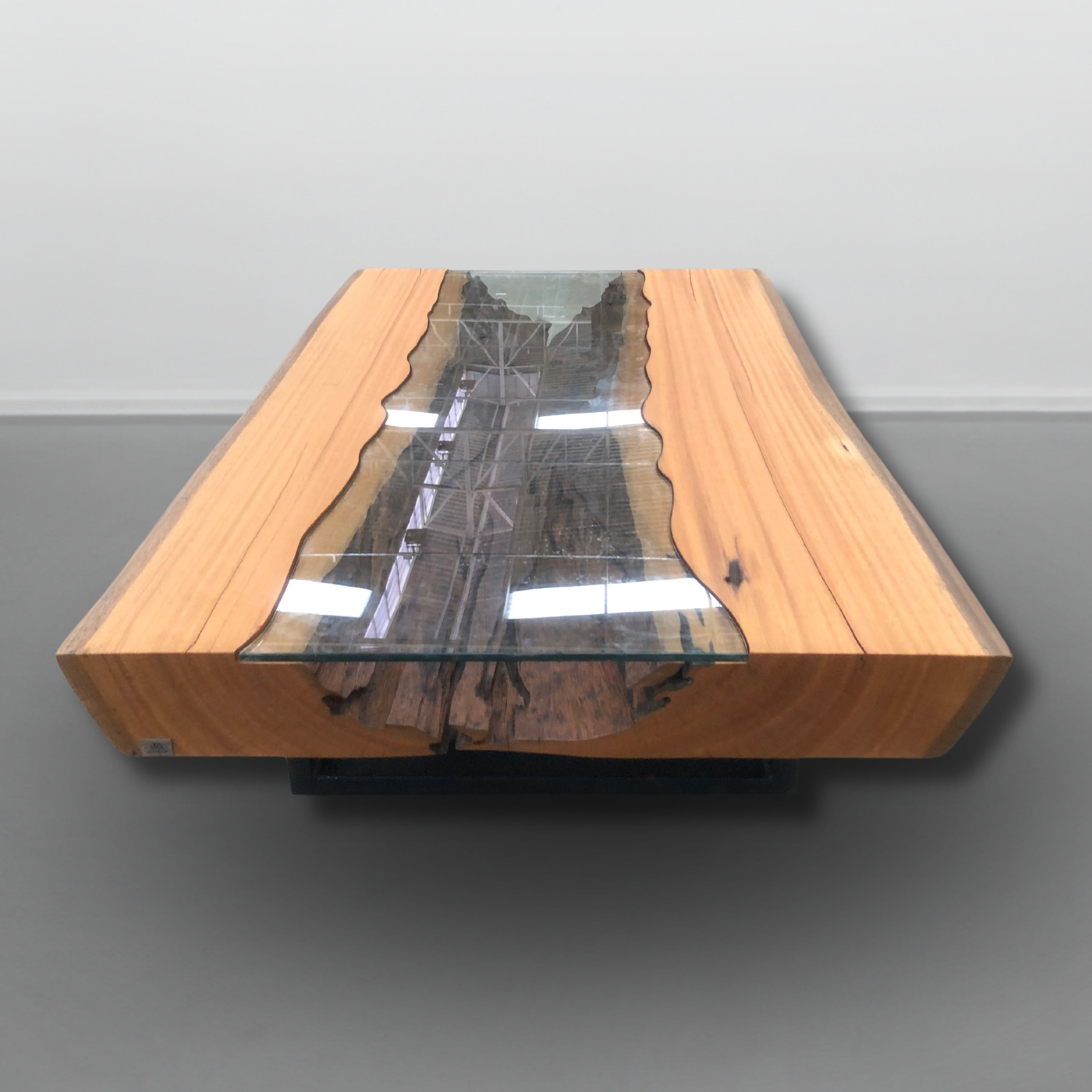 mesa de centro bloco madeira maciça tronco