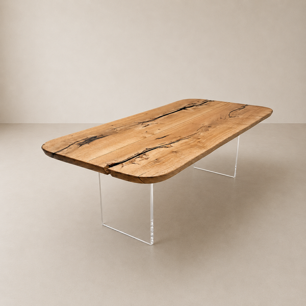 mesa geometric arboreal madeira maciça organica