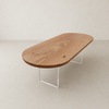mesa arboreal oval pe de vidro