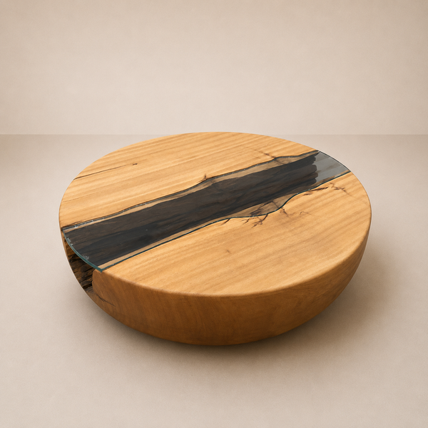 Orb Coffee Table with Glass Organic Line