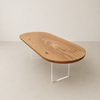 mesa arboreal oval pe de vidro