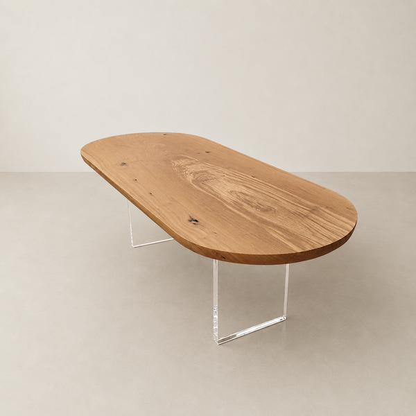 mesa arboreal oval pe de vidro