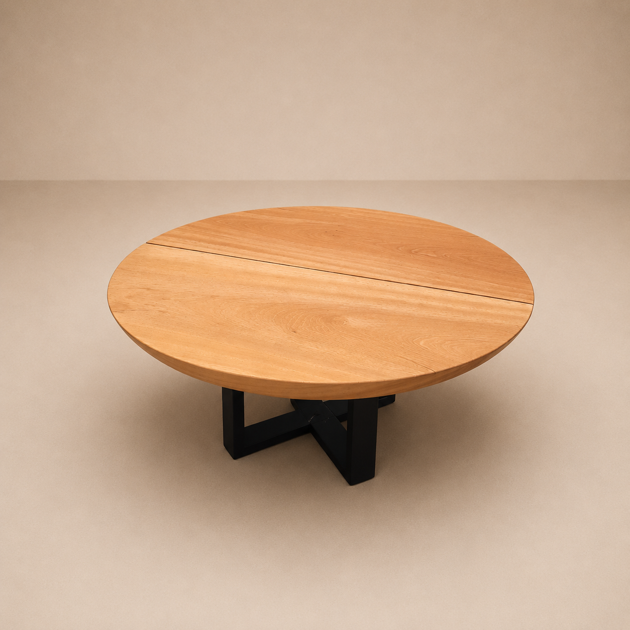 Mesa de Centro Prancha Redonda Linha Orgânic com Pé em X