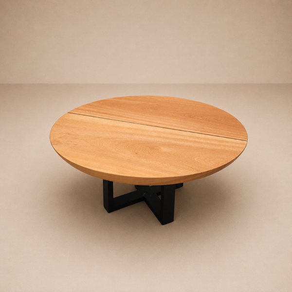 Mesa de Centro Prancha Redonda Linha Orgânic com Pé em X