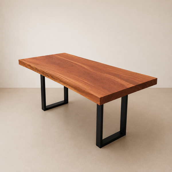 Mesa Madeira Maciça Bordas Retas