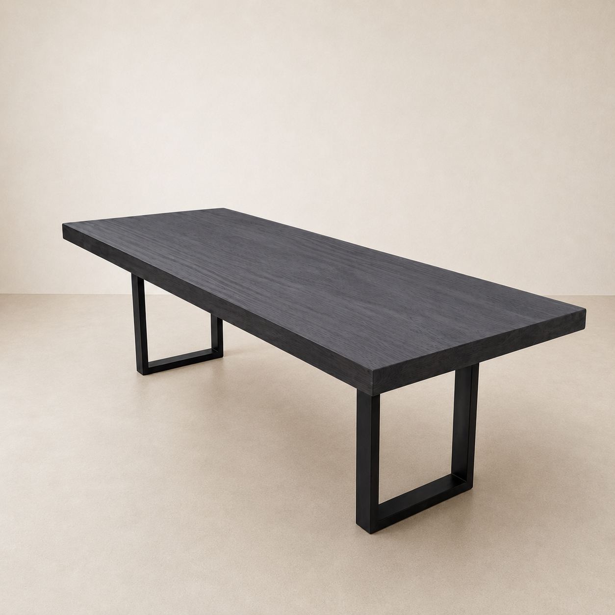 Mesa Madeira Maciça Rústica Ebanizada - Linha Nature