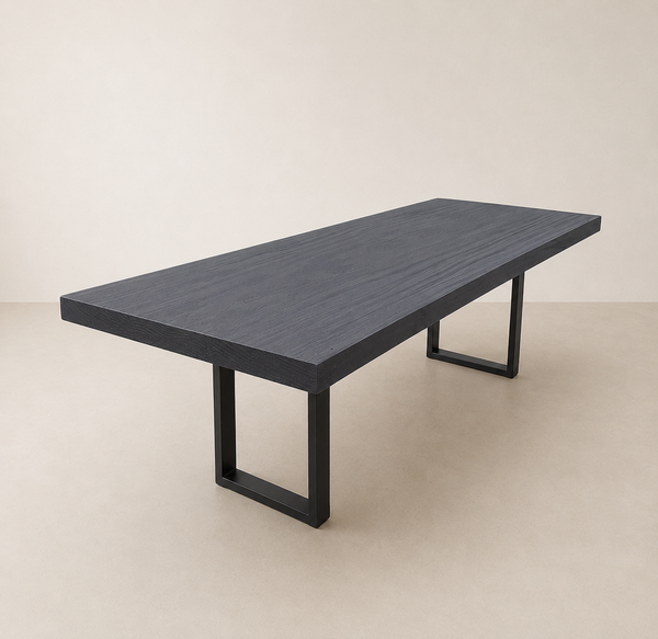 Mesa Madeira Maciça Rústica Ebanizada - Linha Nature