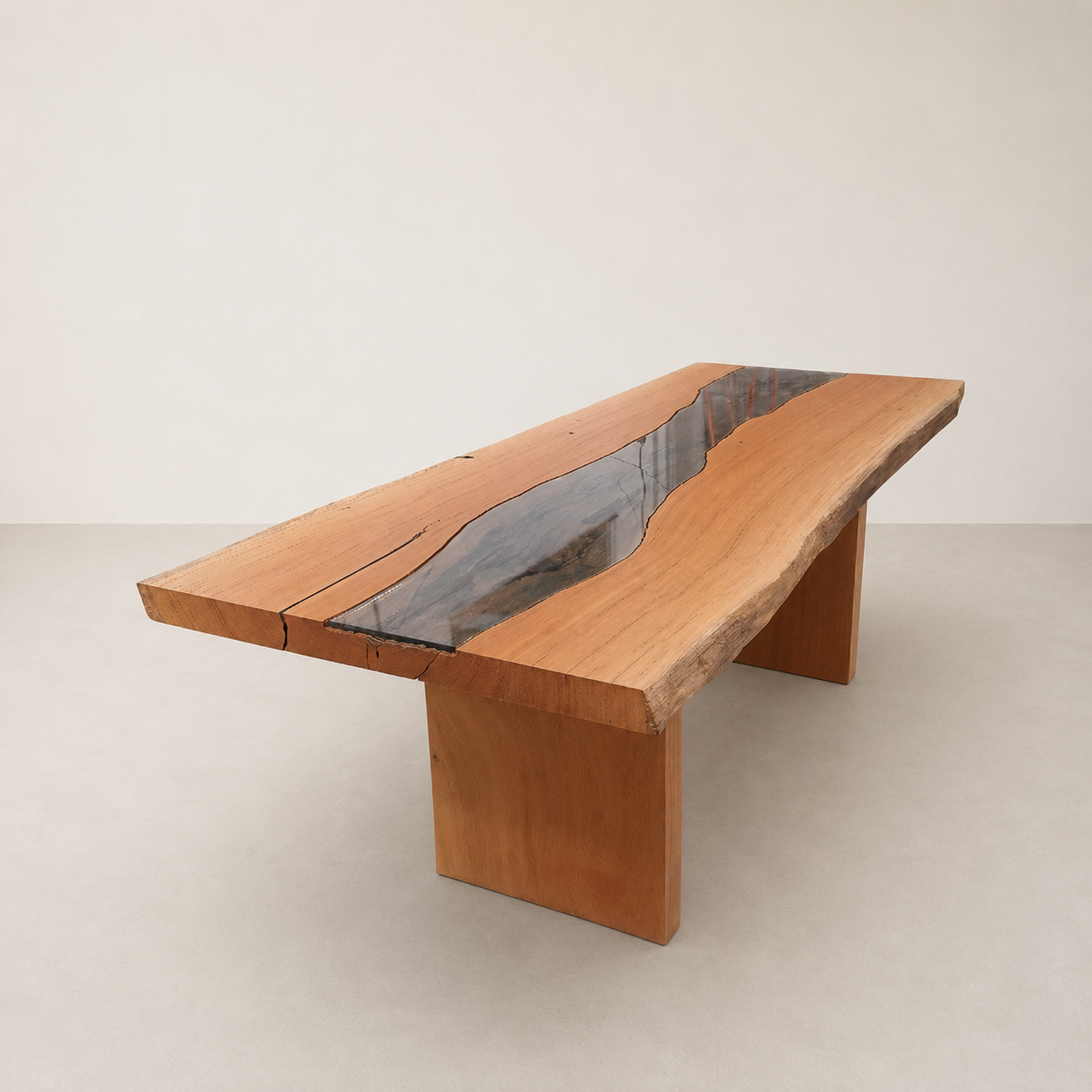 mesa de jantar madeira maciça com vidro