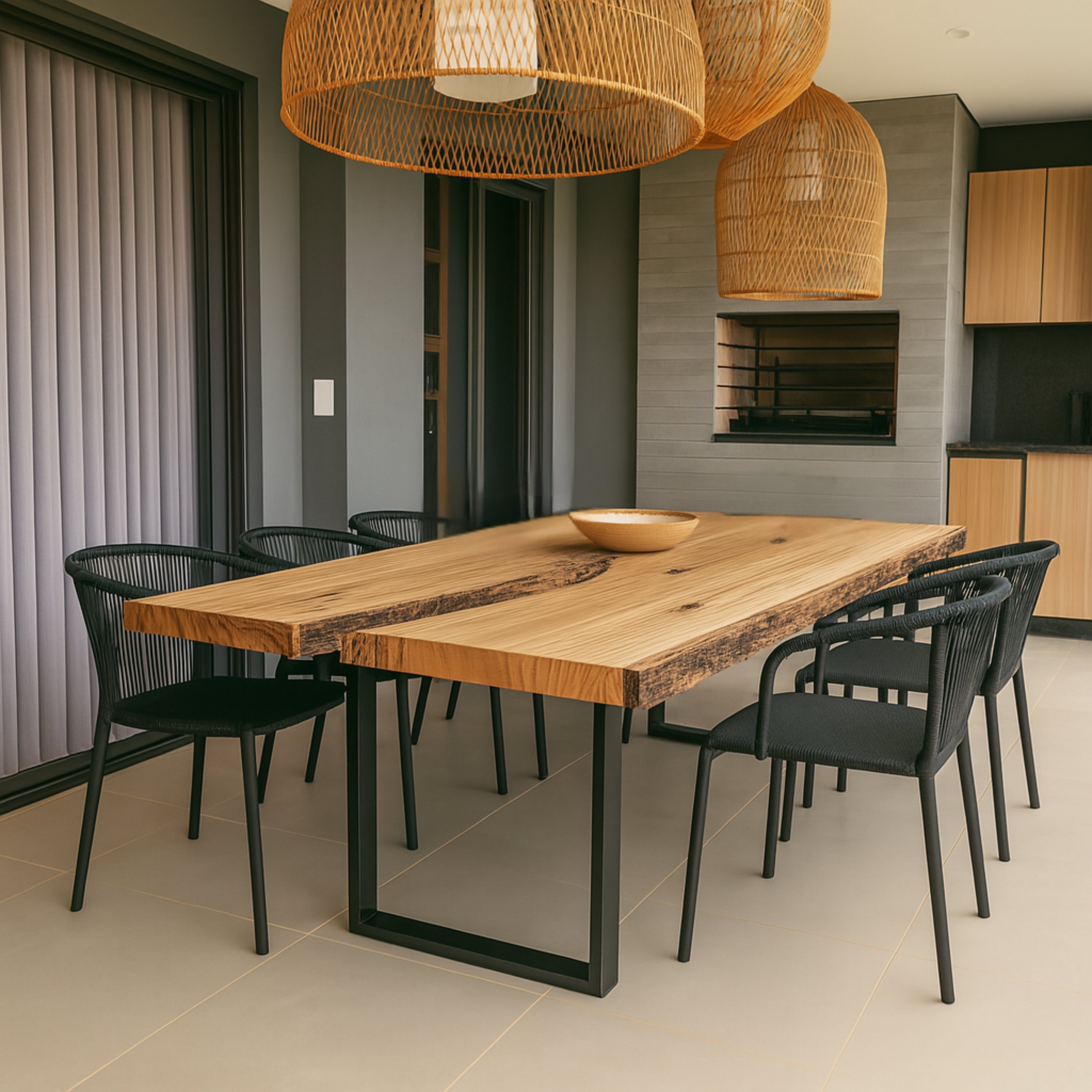 Mesa madeira maciça 6 lugares pronta entrega arboreal
