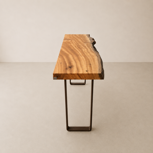 aparador rustico madeira maciça arboreal pe aço corten