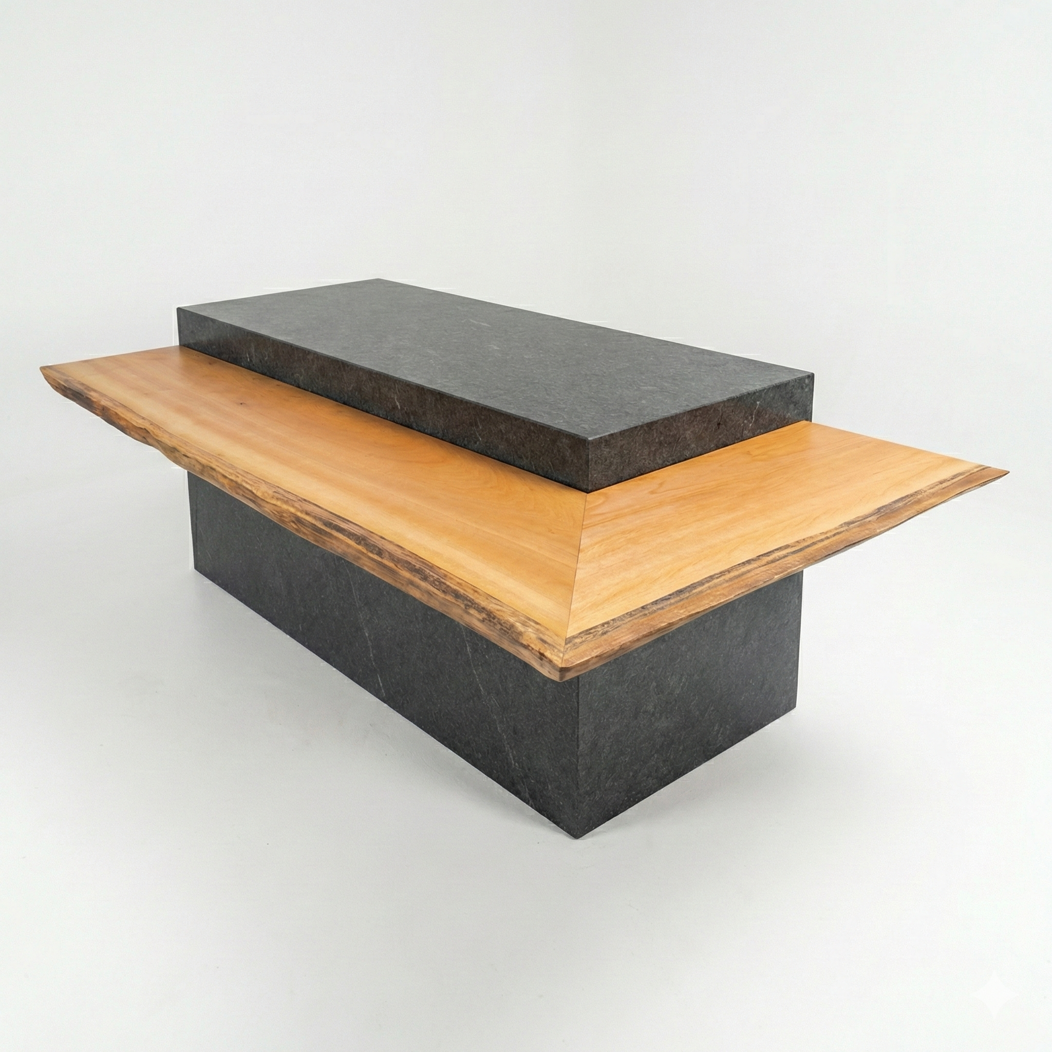 bancada de ilha madeira maciça arboreal borda organica