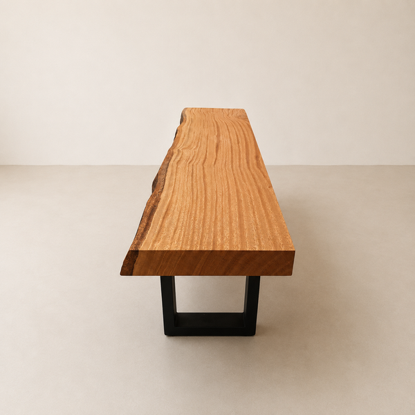 Banco Live Edge Linha Nature - Pés de Ferro