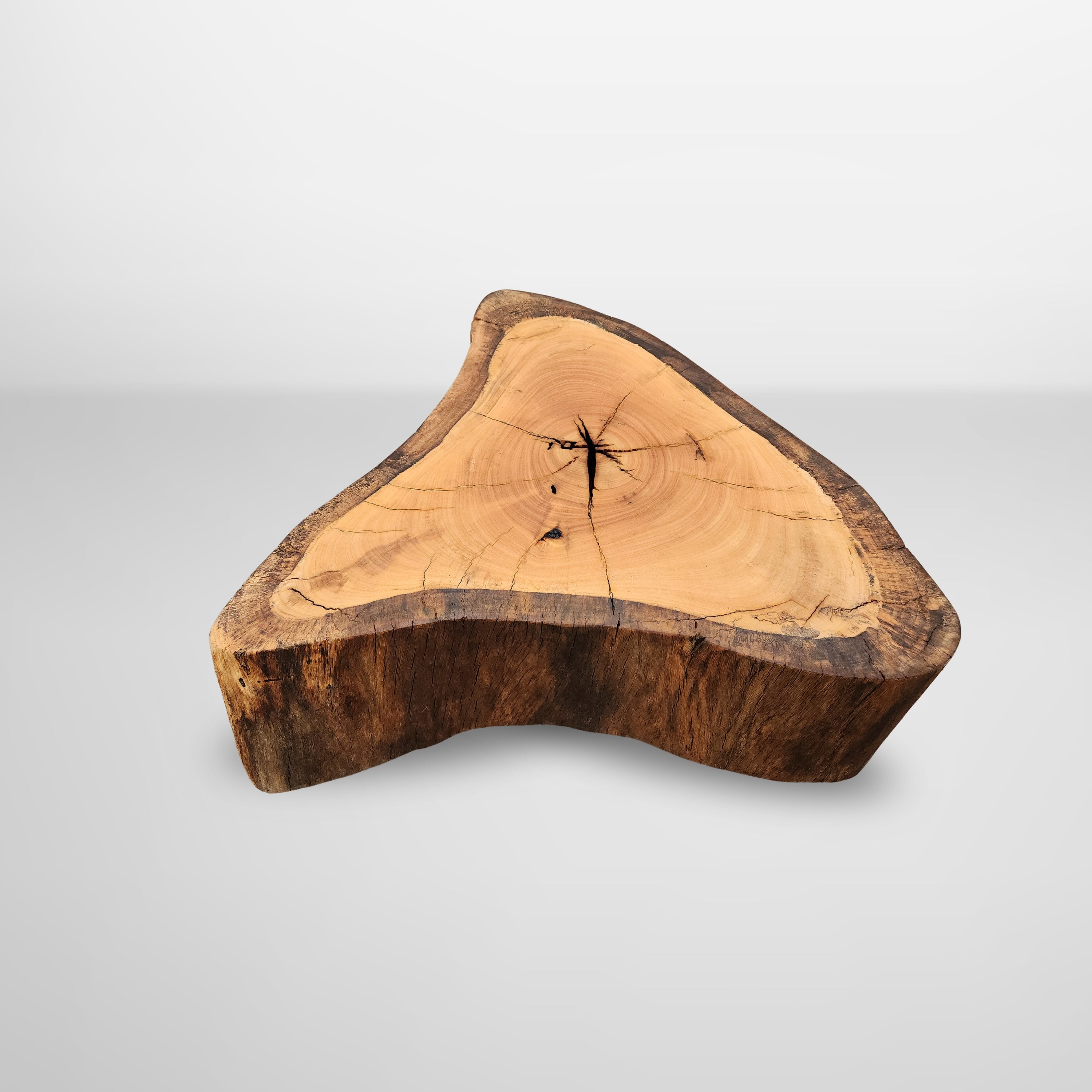 Mesa de centro organica tronco madeira maciça pronta entrega arboreal
