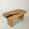 Mesa orgânica ArboREAL linha clean em madeira maciça 140x80 cm para 6 lugares, pronta entrega, destaque em salas modernas e aconchegantes.