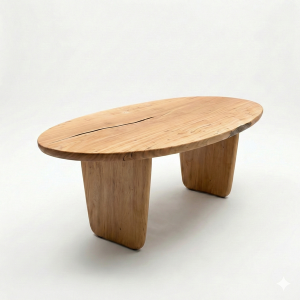 mesa organica oval madeira maciça arboreal