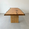 Mesa orgânica linha rústica ArboREAL em madeira maciça 280x99 cm, pronta entrega, ideal para salas amplas e sofisticadas.
