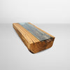 mesa de centro rustica com vidro organico pronta entrega arboreal