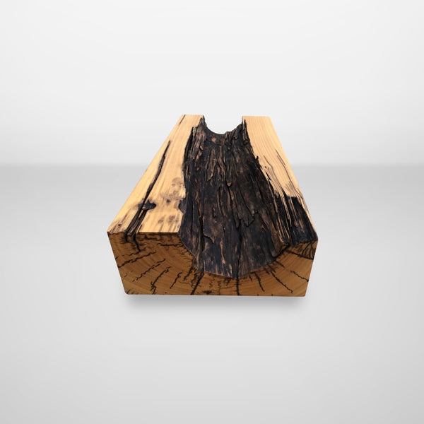 mesa de centro organica bloco madeira maciça arboreal pronta entrega