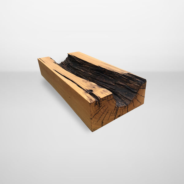 mesa de centro organica bloco madeira maciça arboreal pronta entrega