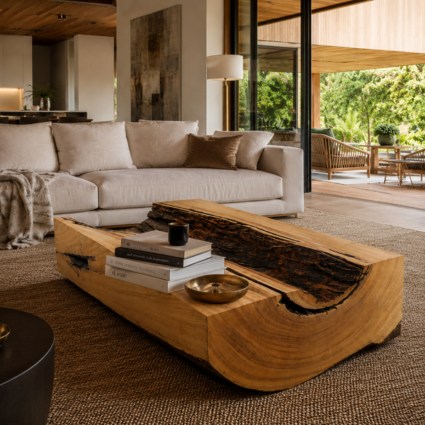 Mesa de Centro Madeira Maciça Linha Nature - 60 x 120 cm