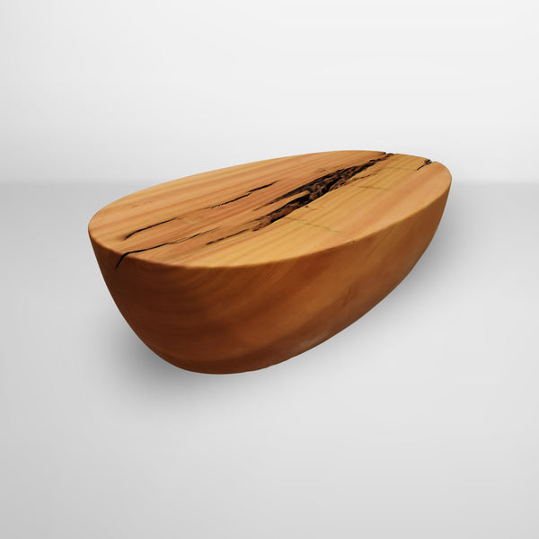 mesa de centro organica madeira maciça oval arboreal pronta entrega