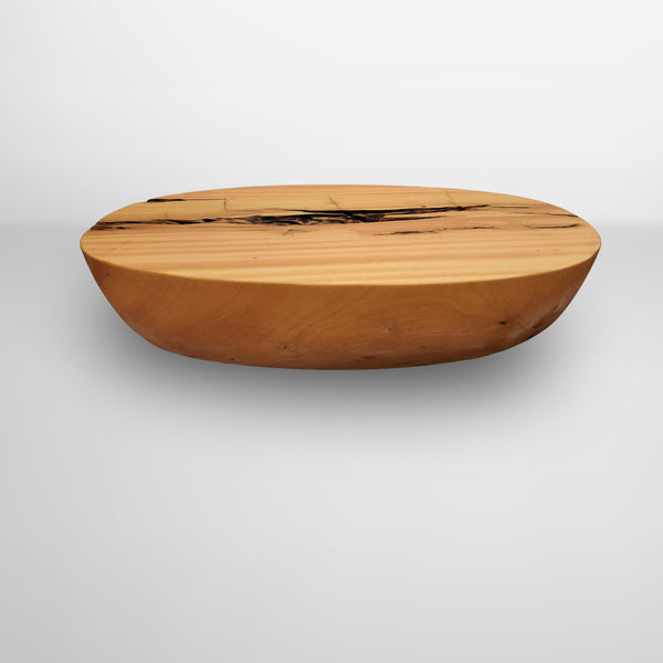 mesa de centro organica madeira maciça oval arboreal pronta entrega