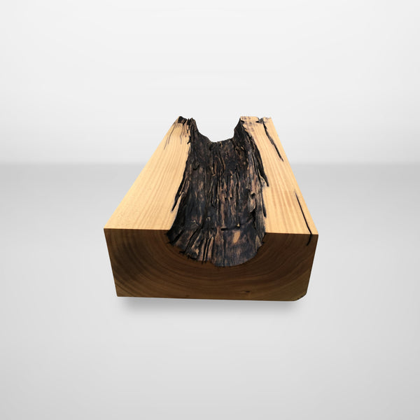 mesa de centro organica bloco madeira maciça arboreal pronta entrega