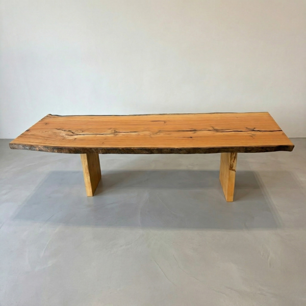 Mesa orgânica linha rústica ArboREAL em madeira maciça 280x99 cm, pronta entrega, ideal para salas amplas e sofisticadas.