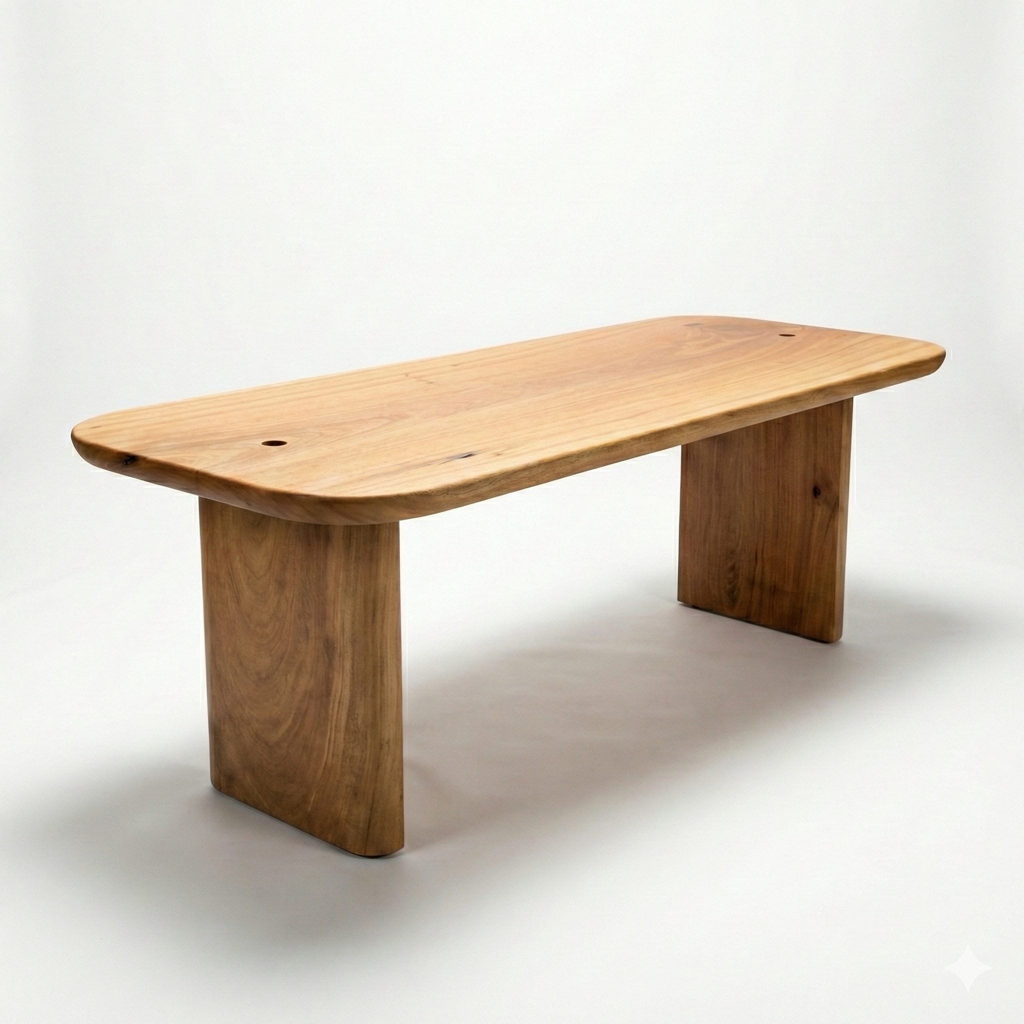 mesa reuniao madeira maciça com recorte pra tomada