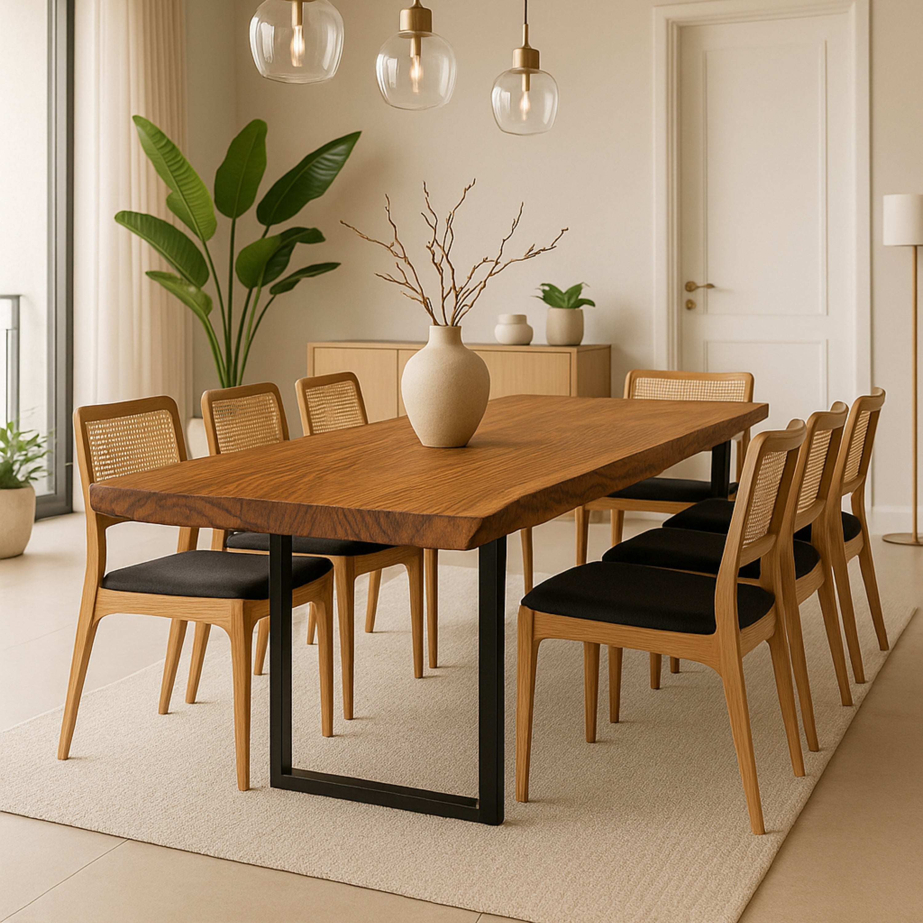 mesa rustica pes de ferro preto 8 lugares pronta entrega arboreal