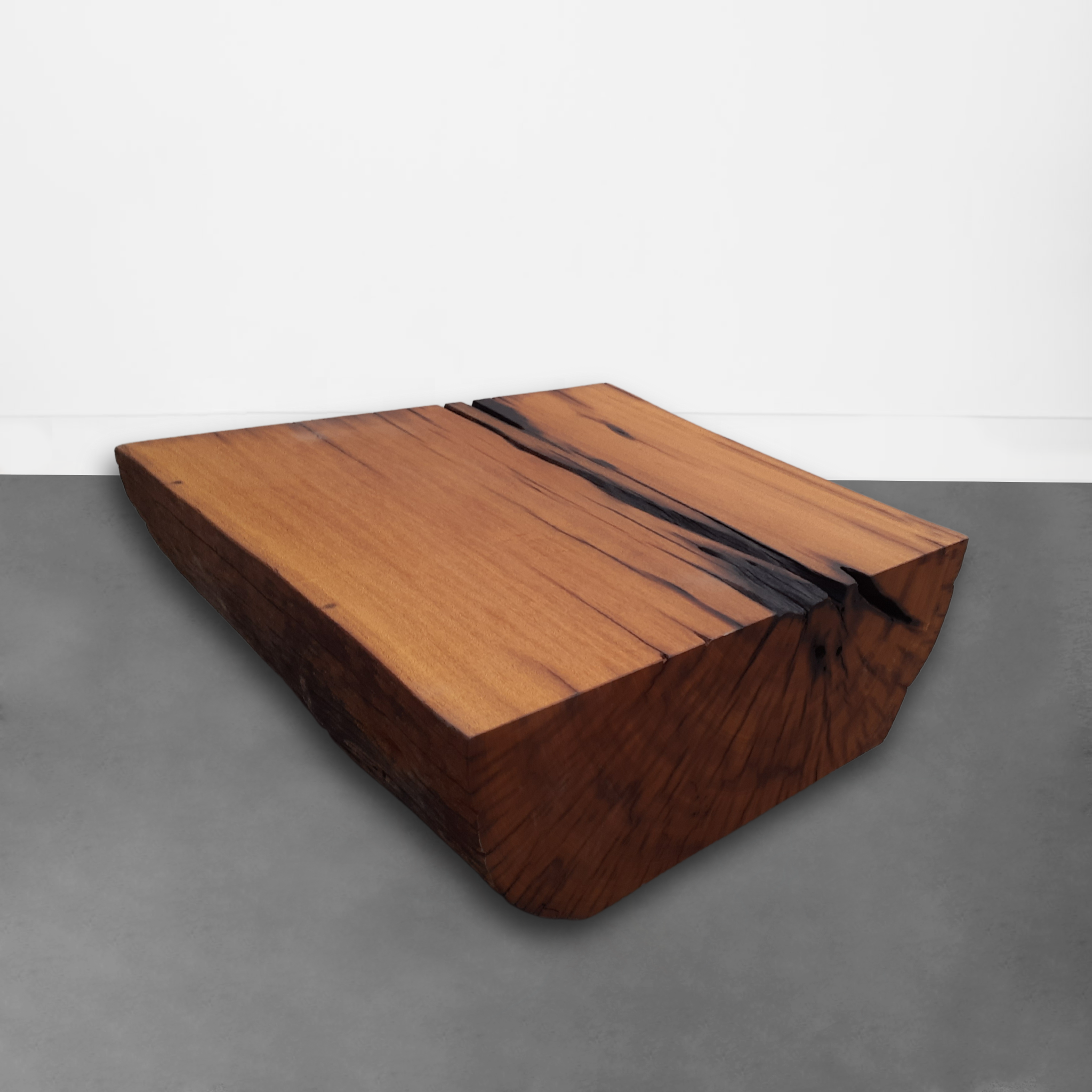 mesa de centro tronco de madeira