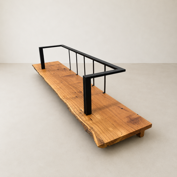sofa prancha madeira maciça com chaise arboreal
