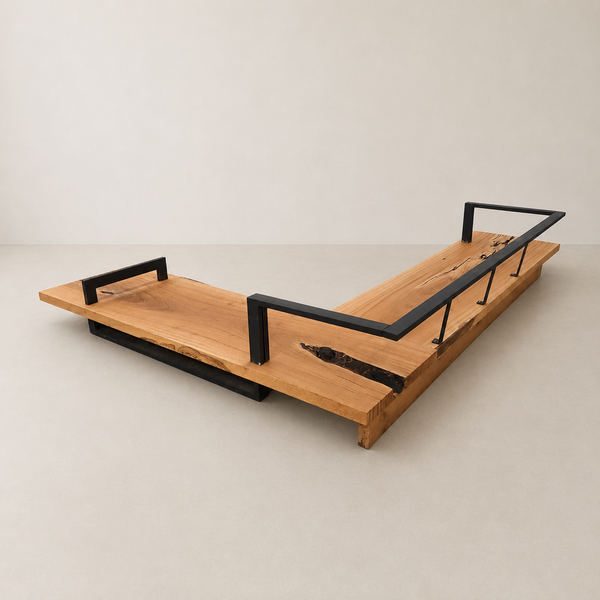 sofa em L com chaise madeira maciça arboreal