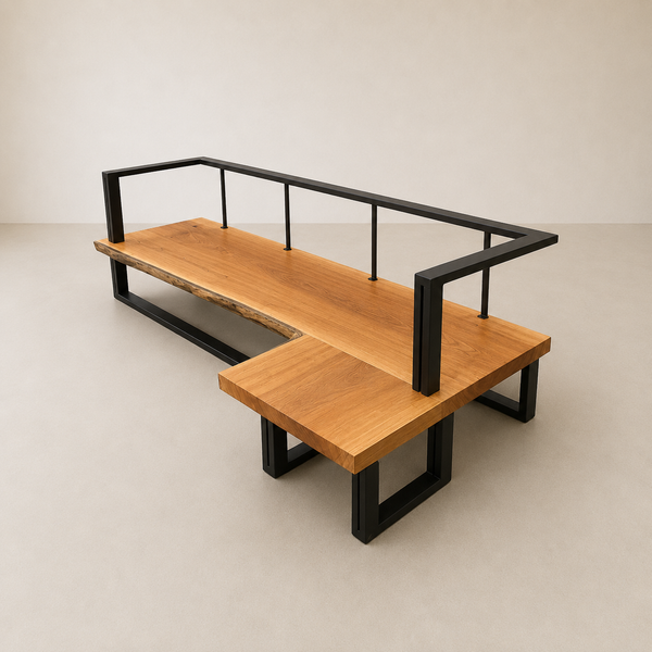 sofa arboreal madeira maciça com chaise
