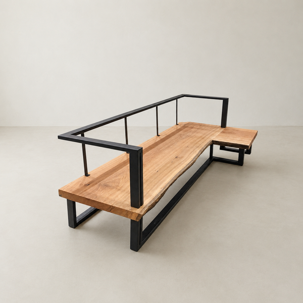 sofa arboreal madeira maciça com chaise
