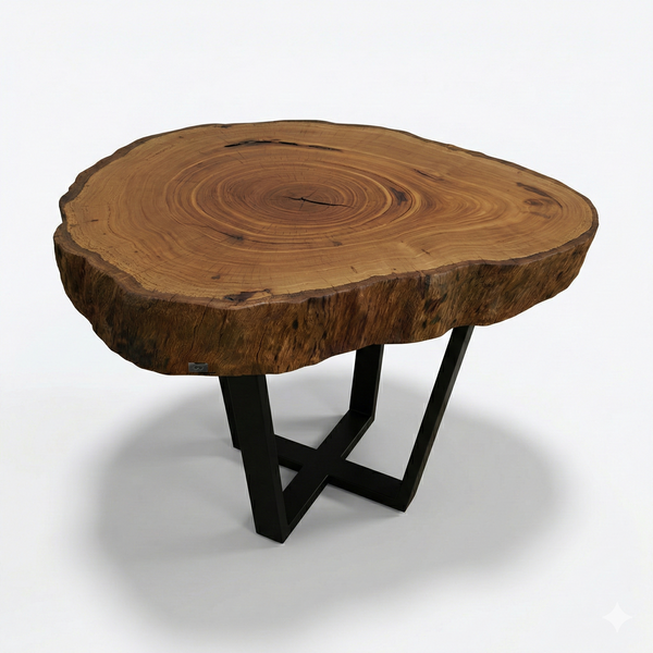 mesa redonda tora madeira maciça arboreal 