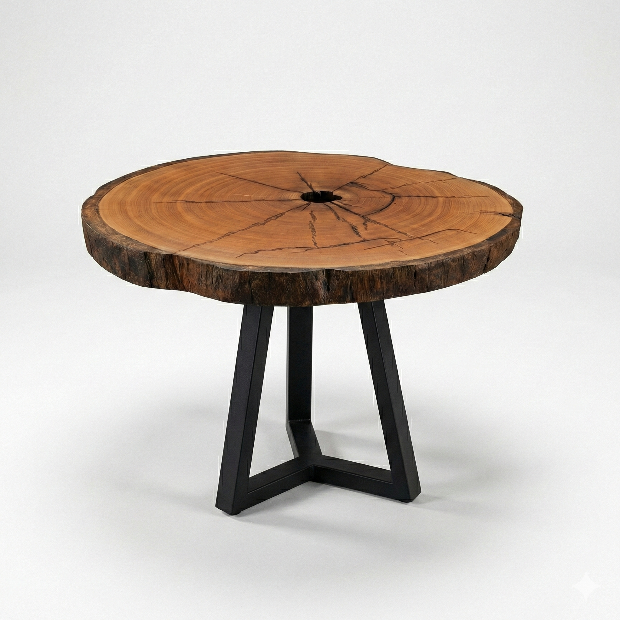 mesa redonda tora madeira maciça arboreal 